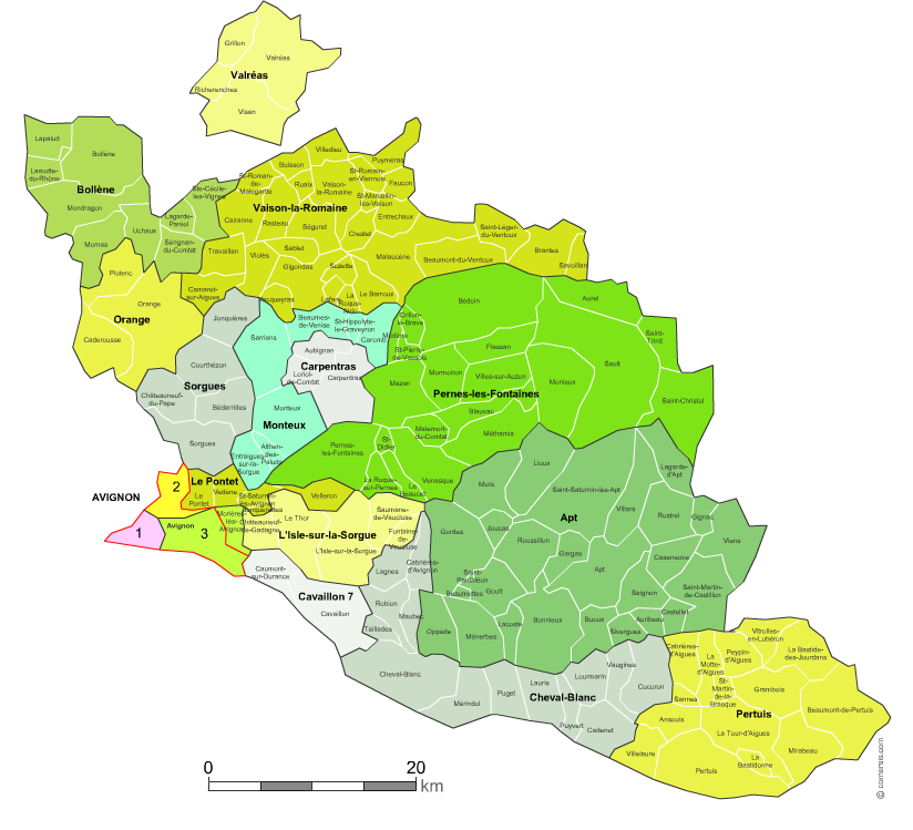 Carte du Vaucluse